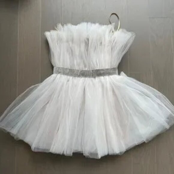 NWT Bronx and Banco ANNA White Mini sz 4 Dress Tulle Rhinestone Small NEW Bridal - Picture 3 of 11